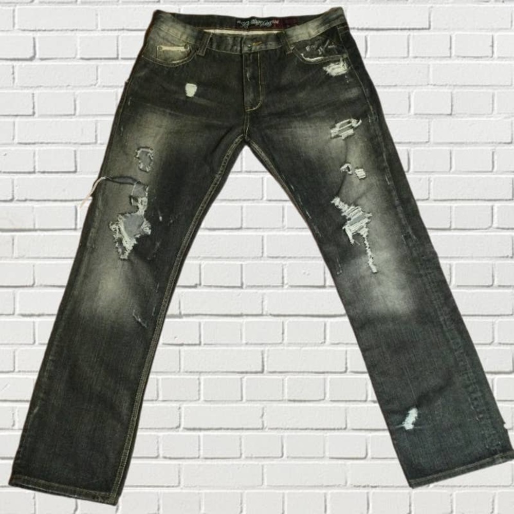 Mens Ripped Jeans Denim 36 Torn Bleached THE HERITAGE by AMERICA 1776